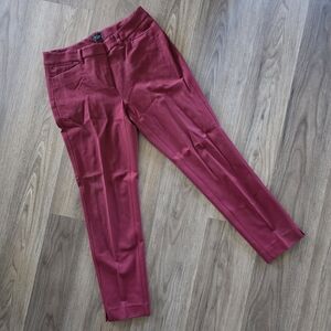 White House Black Market Red Slim Ponte Ankle Trousers In Size 10 Long